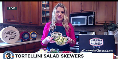 Wisconsin Cheese Recipes:  Tortellini Salad Skewers