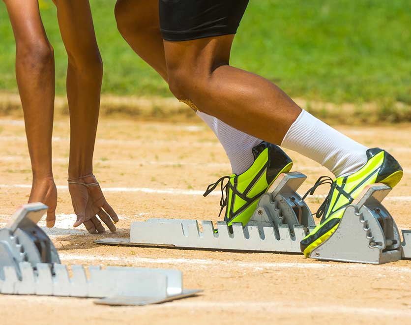 Runner at the starting line.