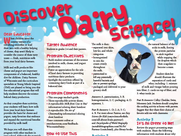 Discover dairy science lesson