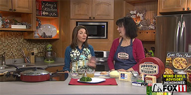 Fox 11 News Living with Amy: Mushroom & Swiss-Stuffed Chicken with Wine Sauce