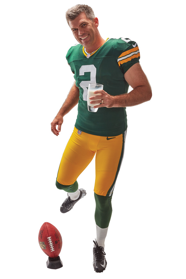 Green Bay Packer Mason Crosby with Fuel Up to Play 60